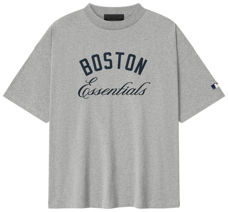 Fear of God Essentials Red Sox 90s Tee Concrete Heather