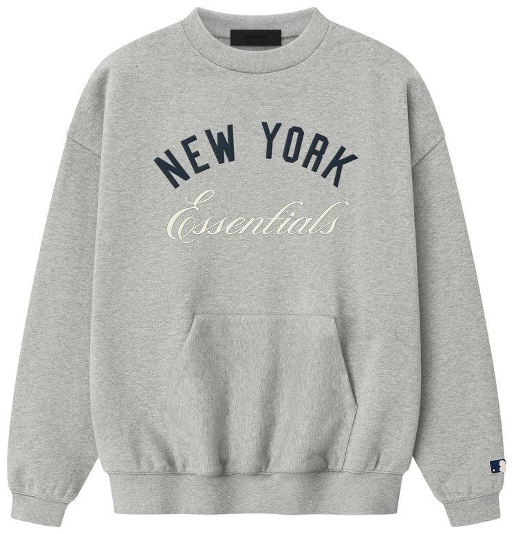 Fear of God Essentials Yankees Sport Crewneck Concrete Heather