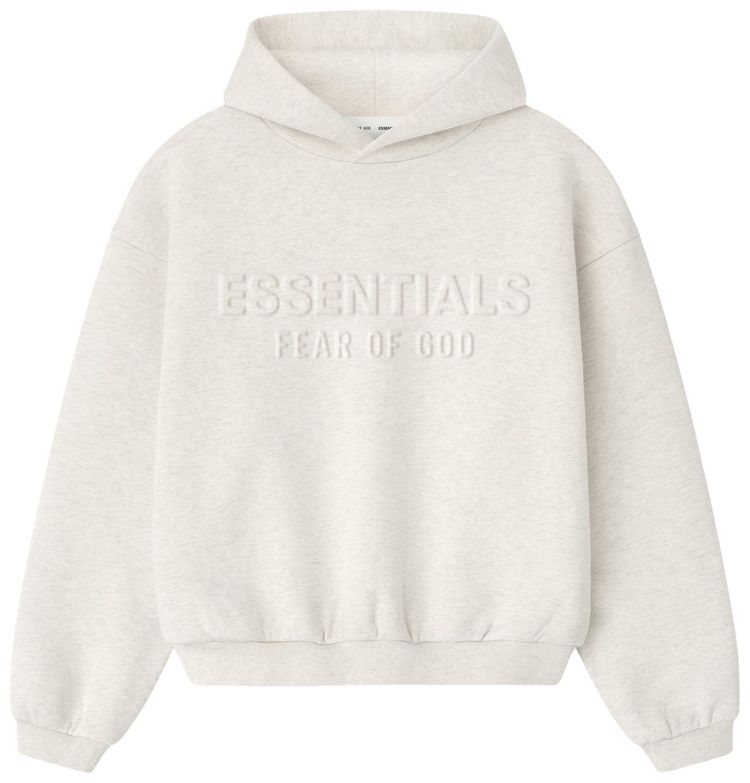Fear of God Essentials Embossed Classic Hoodie Oatmeal Heather