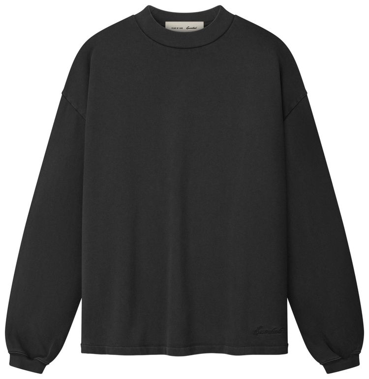 Fear of God Essentials Signature Classic Long Sleeve Tee Faded Black