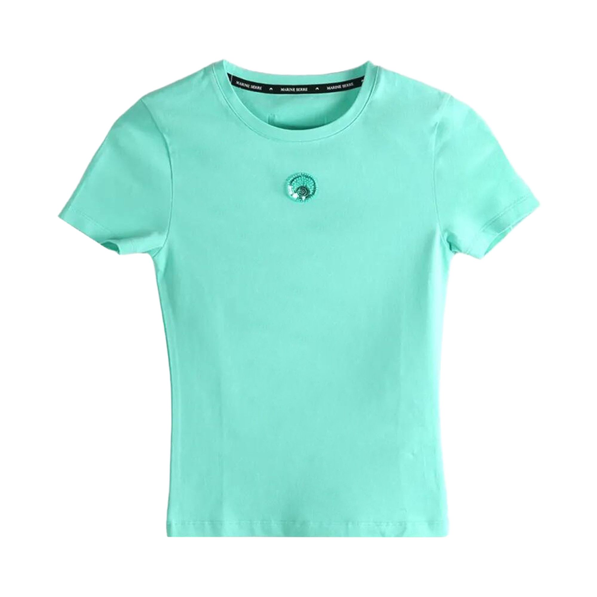 Buy Marine Serre Pearl Logo Short-Sleeve Fit T-Shirt 'Light Aqua