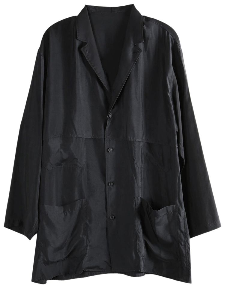 Yohji Yamamoto Pour Homme Front Double Shirt Jacket Black