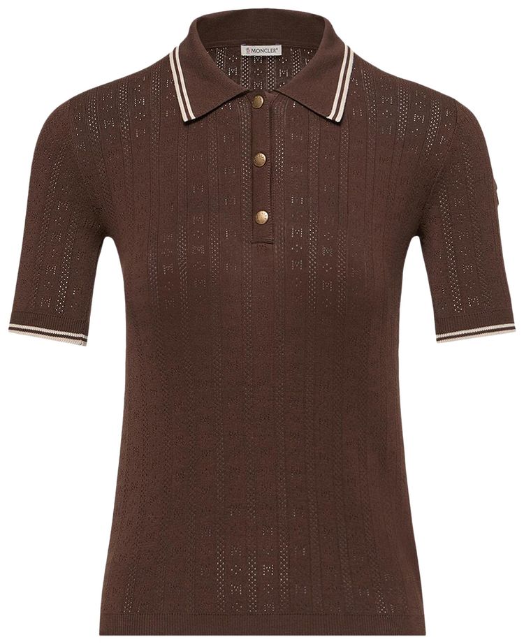 Moncler Short Sleeve Polo Burgundy