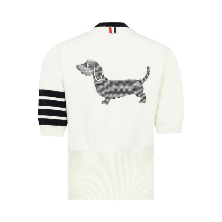 Thom Browne Hector Intarsia Classic Short Sleeve Tee White