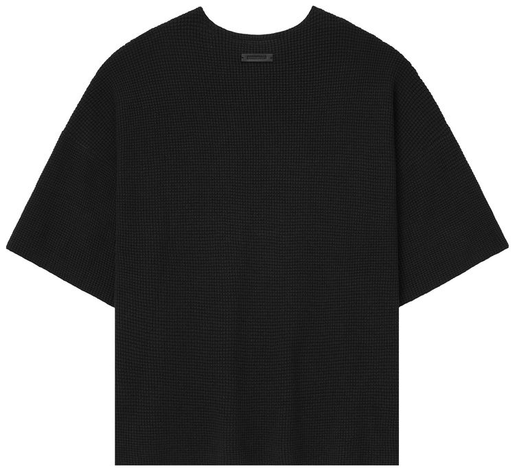 Fear of God Essentials Waffle Short Sleeve Sweater Jet Black