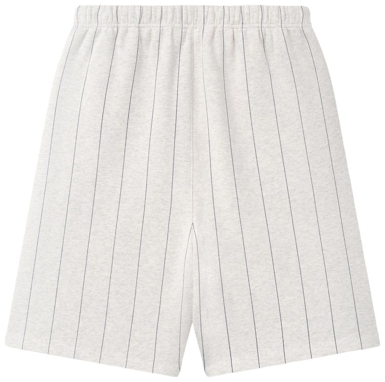 Fear of God Essentials Yankees 90s Sweatshort Oatmeal Heather W Dark Sapphire Pinstripes