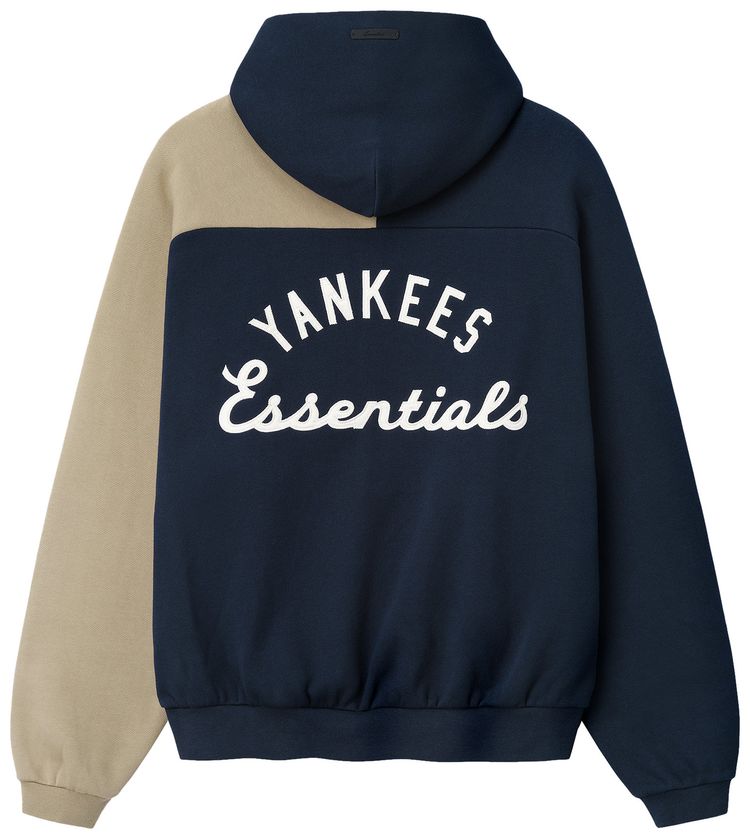Fear of God Essentials Yankees Raglan Half Zip Sport Hoodie Dark Sapphire Overland