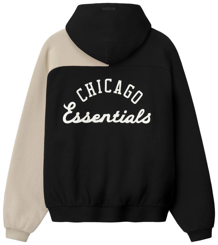 Fear of God Essentials White Sox Raglan Half Zip Sport Hoodie Black