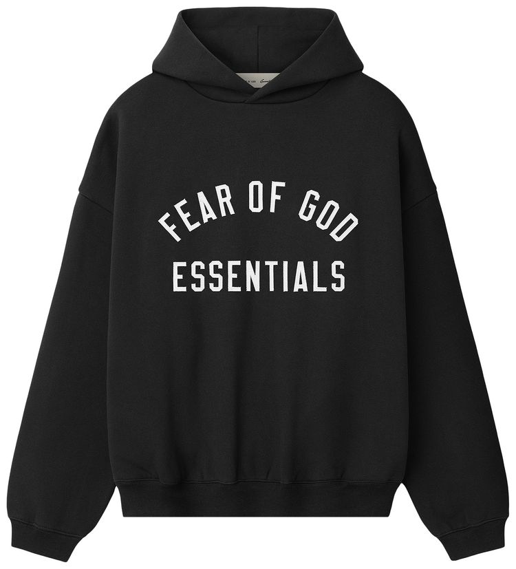 Fear of God Essentials Varsity 90s Hoodie Vintage Black