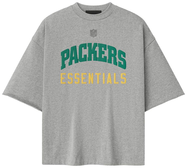 Fear of God Essentials Packers 90s 34 Sleeve Tee Concrete Heather