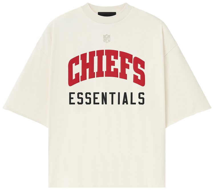 Fear of God Essentials Chiefs 90s 34 Sleeve Tee Cream White