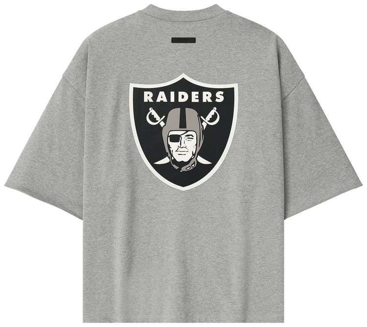 Fear of God Essentials Raiders 90s 34 Sleeve Tee Concrete Heather
