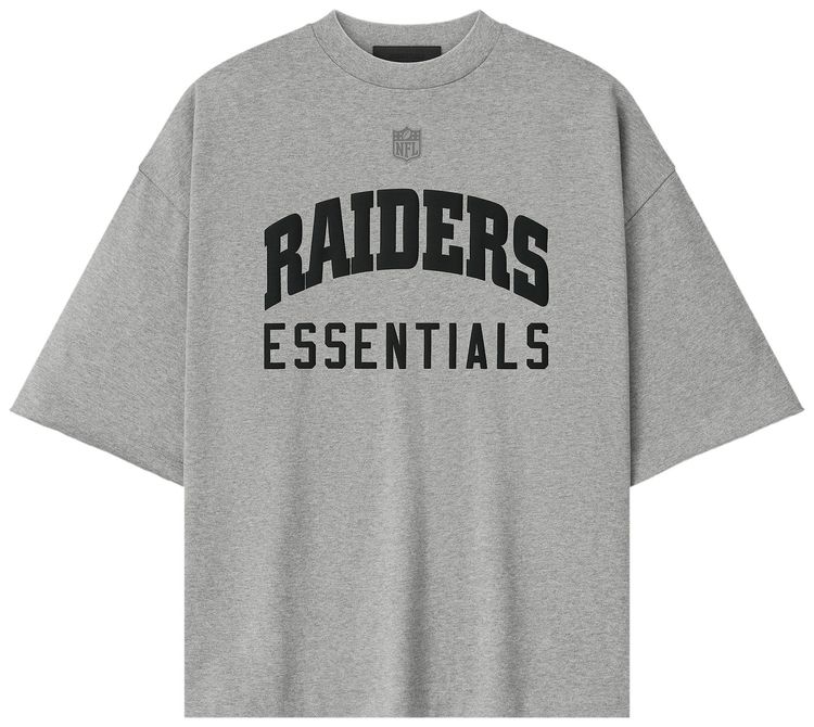 Fear of God Essentials Raiders 90s 34 Sleeve Tee Concrete Heather