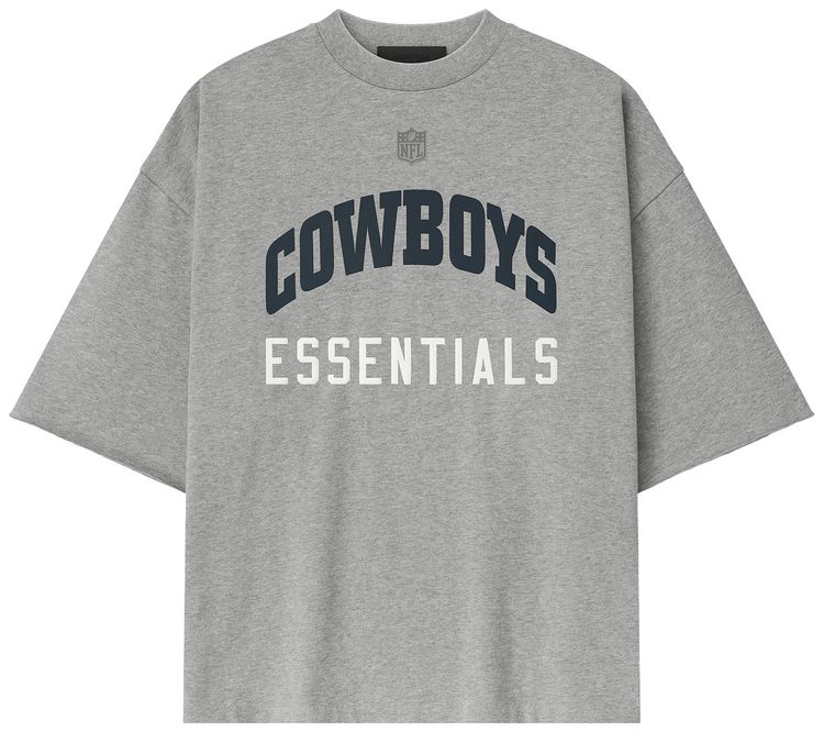 Fear of God Essentials Cowboys 90s 34 Sleeve Tee Concrete Heather
