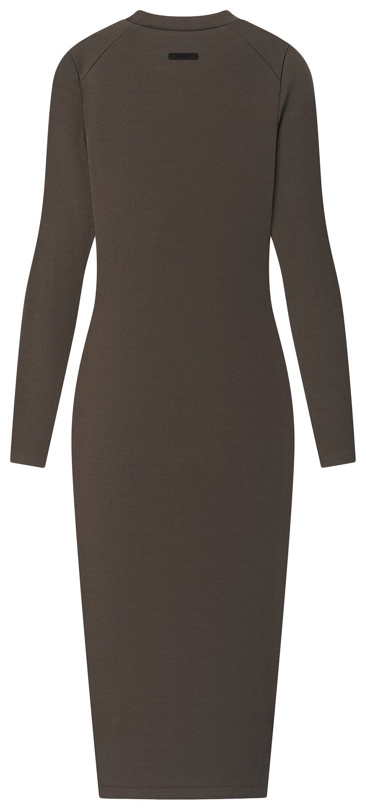 Fear of God Essentials Rib Knit Fitted Long Sleeve Dress Brown