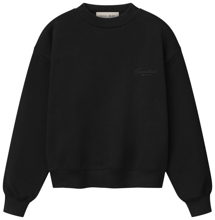 Fear of God Essentials Signature Classic Crewneck Sweatshirt Vintage Black