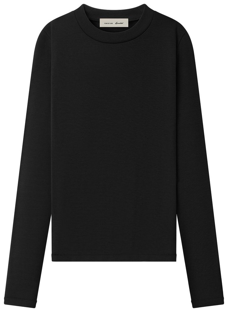 Fear of God Essentials Rib Fitted Long Sleeve Tee Vintage Black