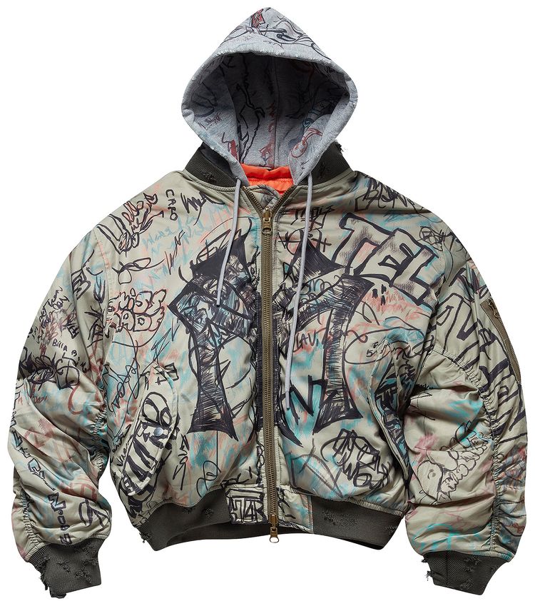 Mowalola Graffiti Bomber Green
