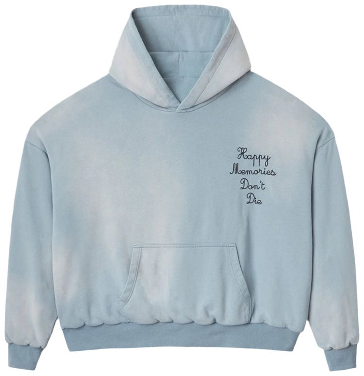 Happy Memories Dont Die 2 Ply Hoodie Sky Blue