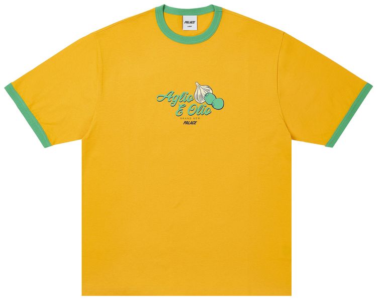Palace Aglio E Olio Ringer T Shirt Sunny Yellow