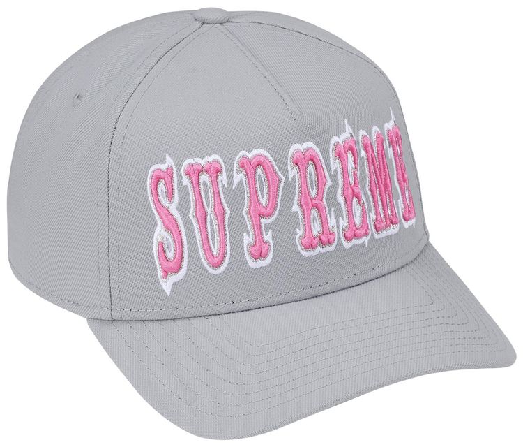 Supreme Gothic Outline Adjustable New Era Grey