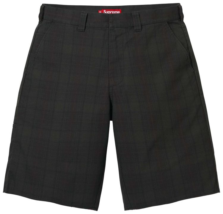 Supreme Work Short Black Plaid