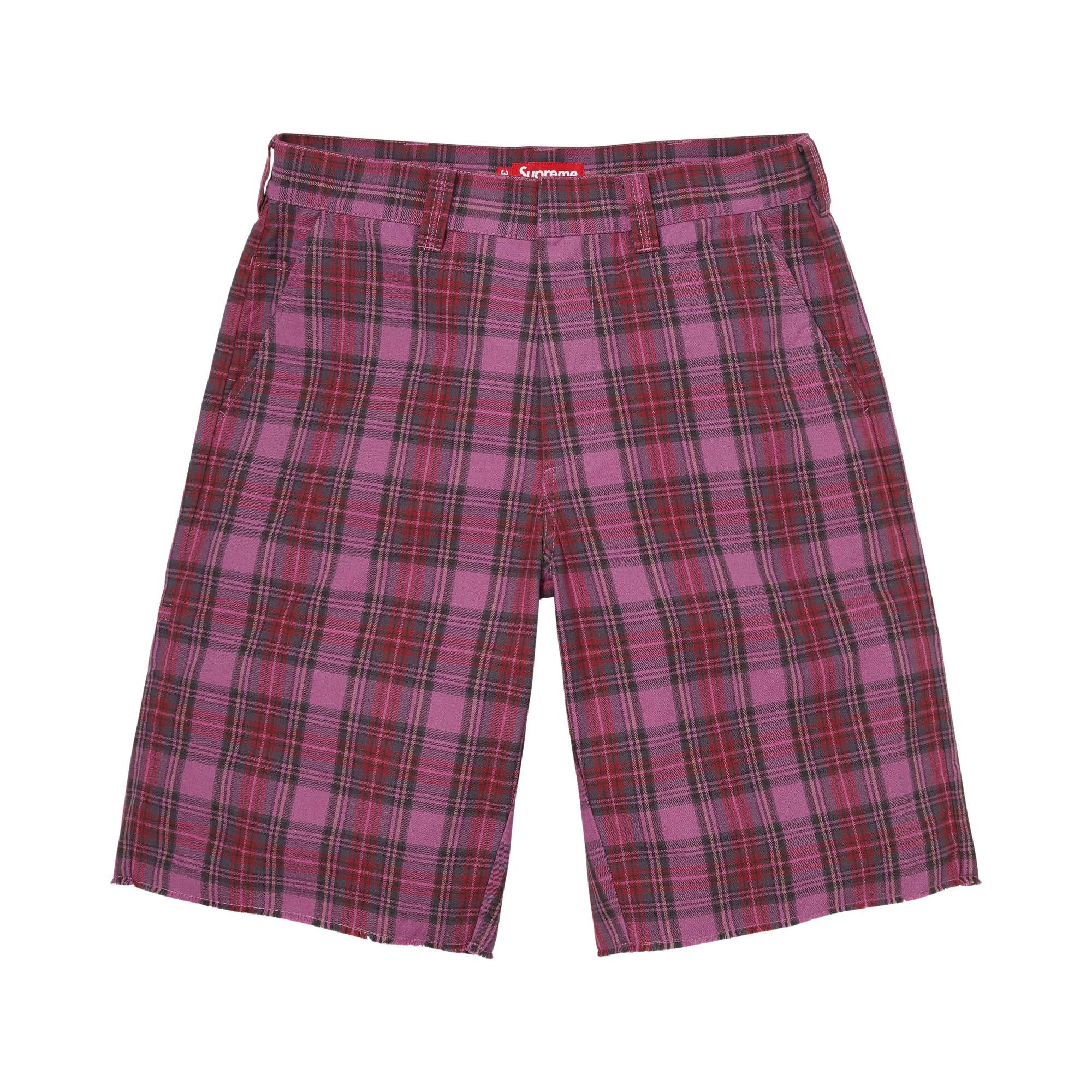 Buy Supreme Work Short 'Purple Plaid' - SS26SH19 PURPLE PLAID | GOAT