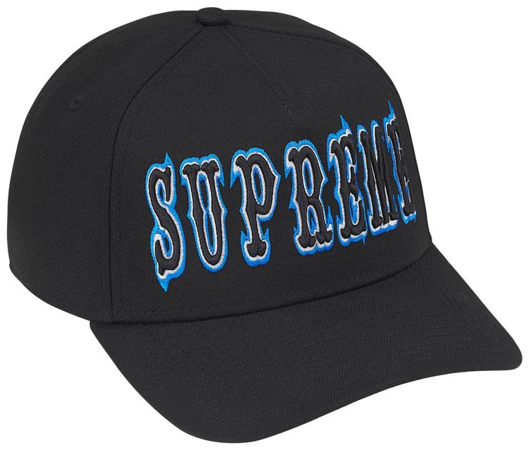 Supreme Gothic Outline Adjustable New Era Black