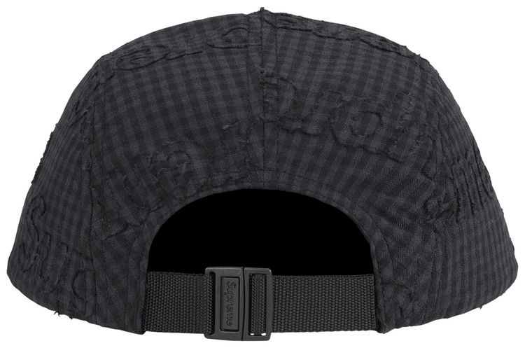 Supreme Monogram Gingham Camp Cap Black
