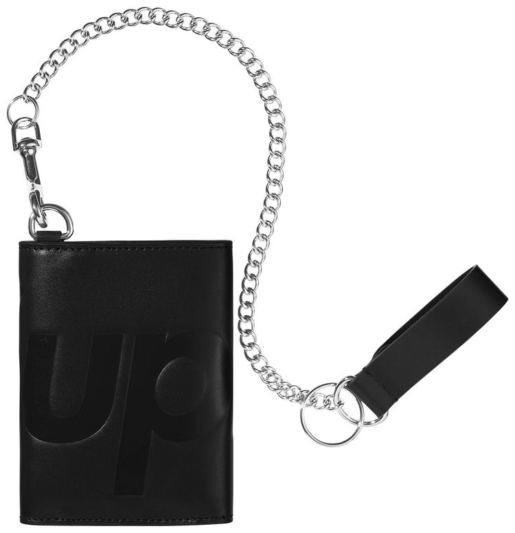 Supreme Leather Chain Wallet Black