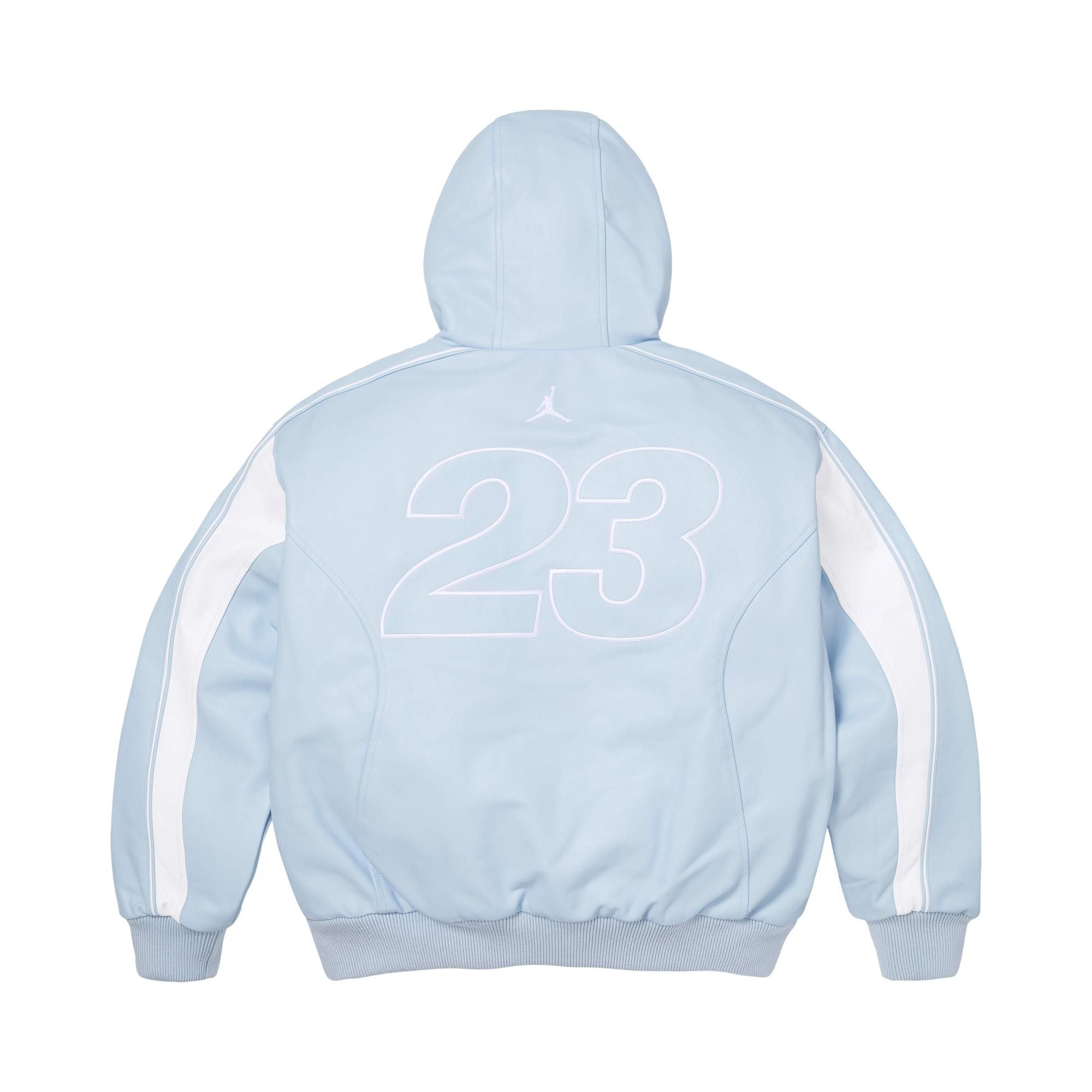 Buy Supreme x Jordan Hooded Leather Jacket 'Light Blue' - SS26J10