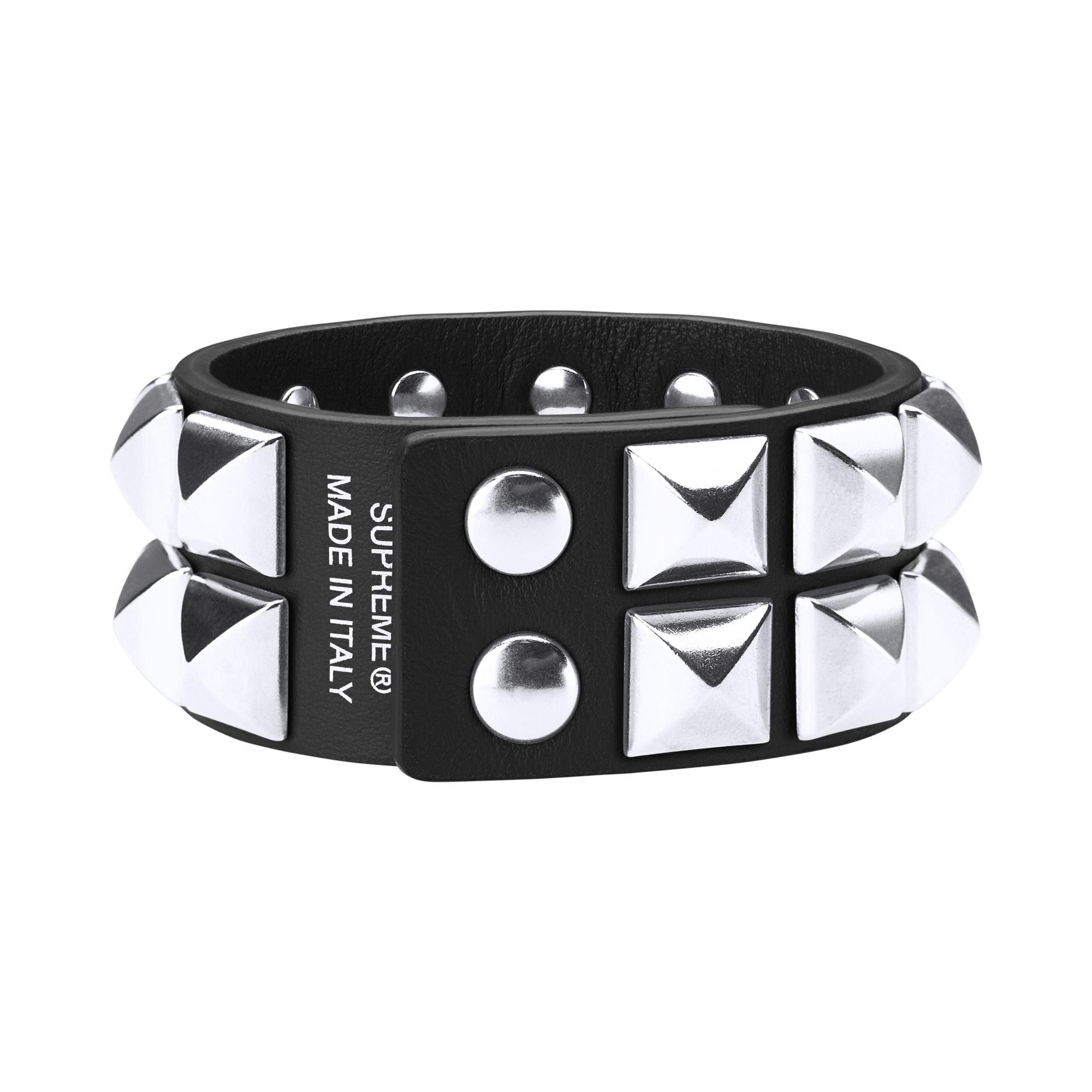 小物 Supreme Studded Leather Bracelet black Buy Supreme Studded Leather Bracelet 'Black' - SS26B38 BLACK | GOAT