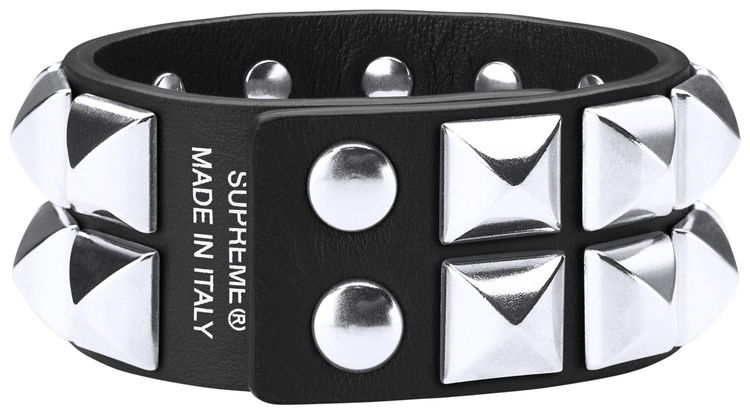 Supreme Studded Leather Bracelet Black