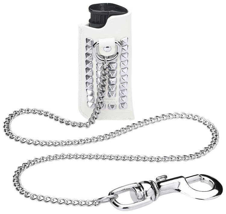 Supreme Studded Leather Lighter Holder White