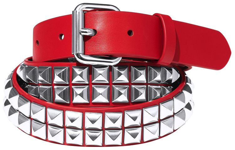 Supreme Studded Leather Belt Red
