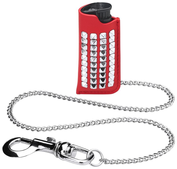 Supreme Studded Leather Lighter Holder Red