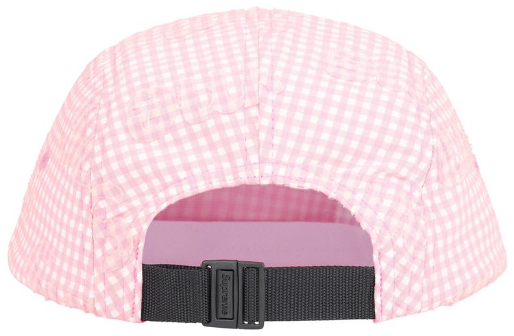 Supreme Monogram Gingham Camp Cap Pink