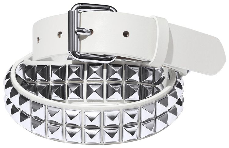 Supreme Studded Leather Belt White