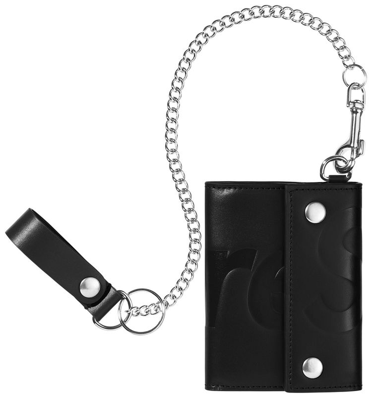 Supreme Leather Chain Wallet Black