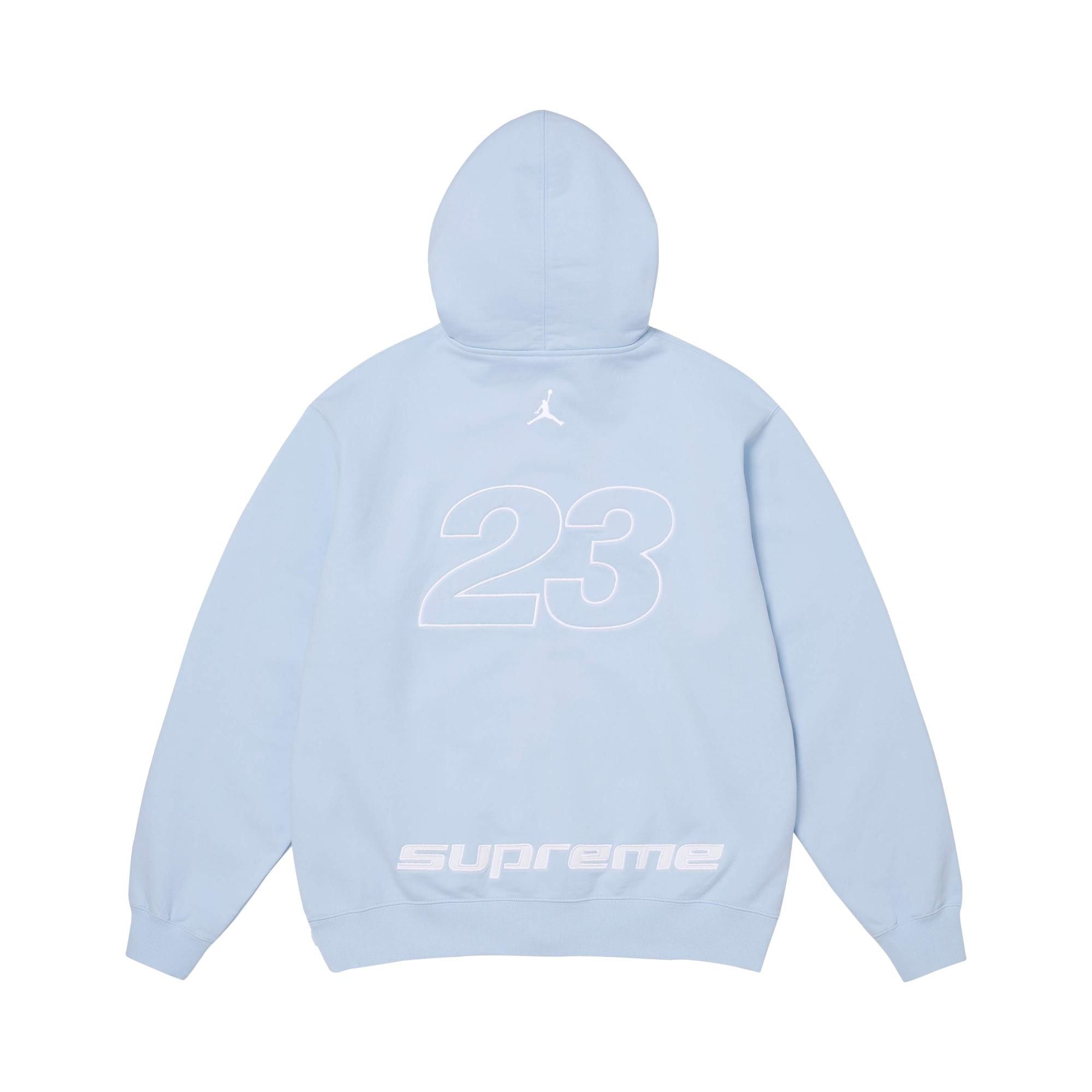 Buy Supreme x Jordan Zip Up Hooded Sweatshirt 'Light Blue