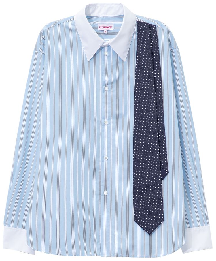 Charles Jeffrey Loverboy Late To Work Shirt Blue Stripe