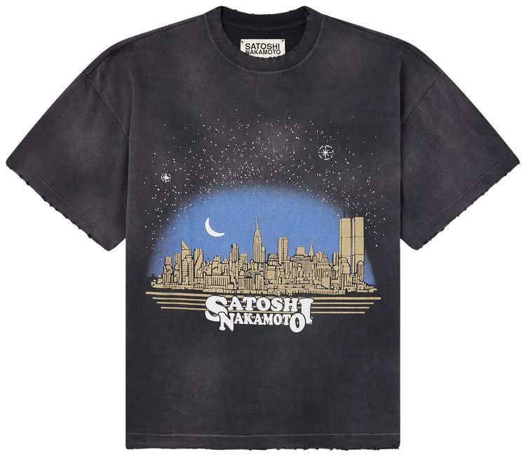 Satoshi Nakamoto Tourist Tee Washed Black