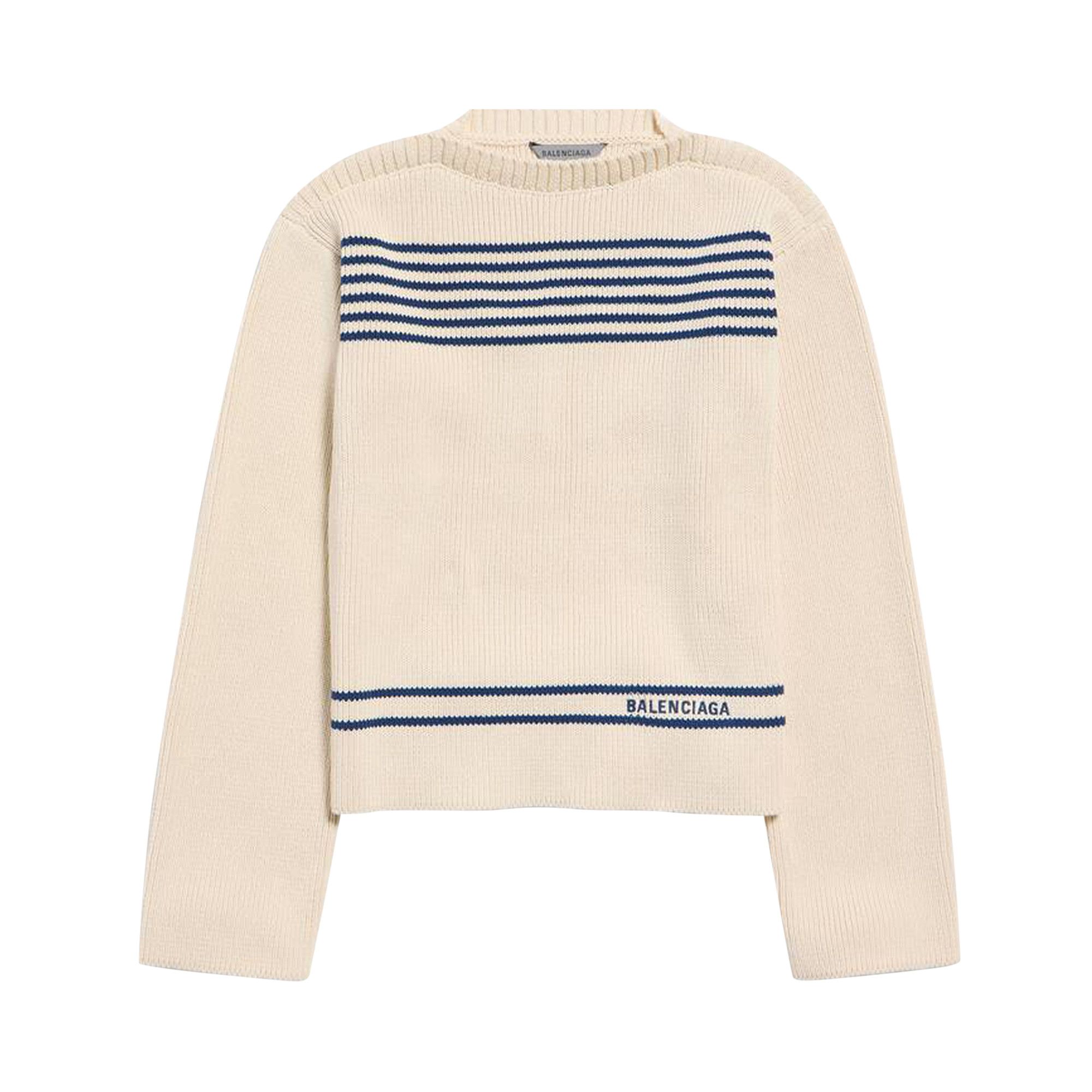 Buy Balenciaga Boatneck Sweater 'Navy/White' - 876806 T3461 4282