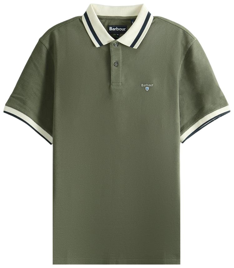 Barbour Anthorn Textured Tailored Polo Shirt Dusty Olive