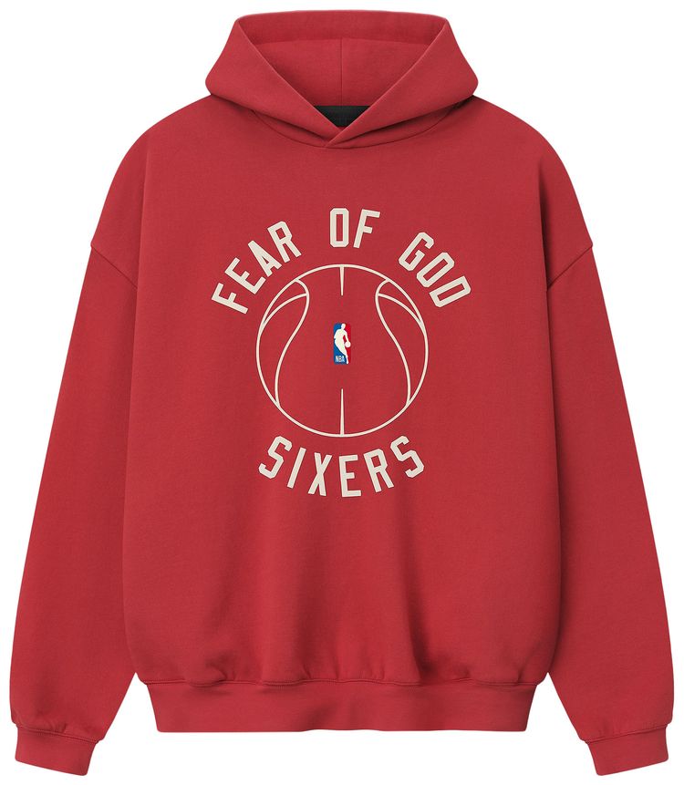 Fear of God Essentials Sixers X Barkley Hendricks 90s Hoodie Faded Garnet