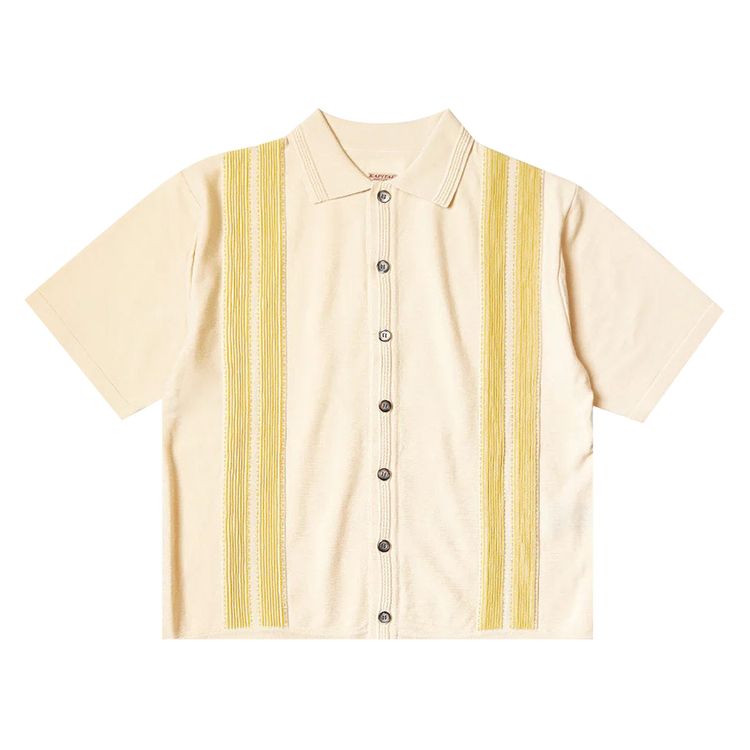 Kapital Cotton Knit Tennessee Aloha Polo Ecru