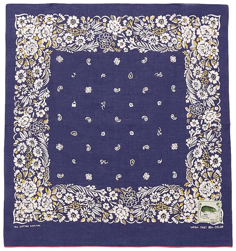 Kapital Fastcolor Selvedge Bandana Churchill Garden Purple