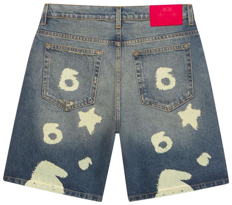 Sp5der Indigo Beluga Denim Short Blue