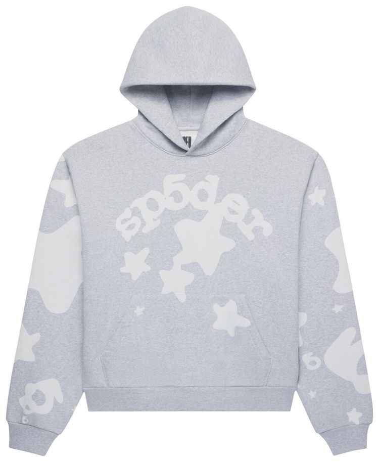 Sp5der Aop Beluga Pullover Hoodie Grey