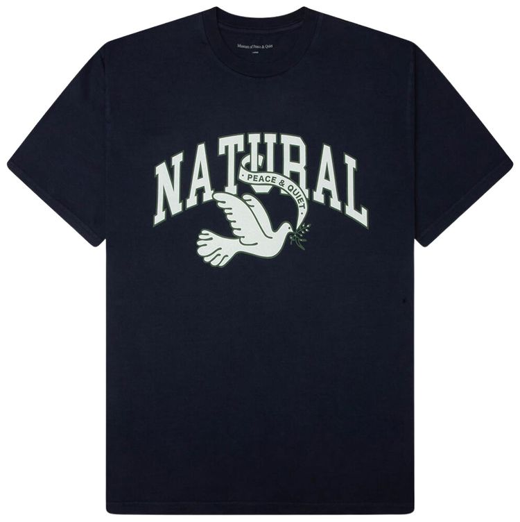 Museum of Peace  Quiet Natural Dove T Shirt Navy